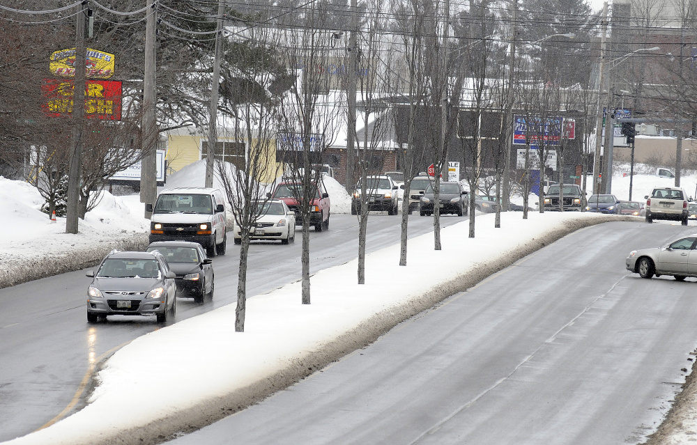 Augusta city officials are looking for ways to improve the median strip on Western Avenue, seen here Tuesday.