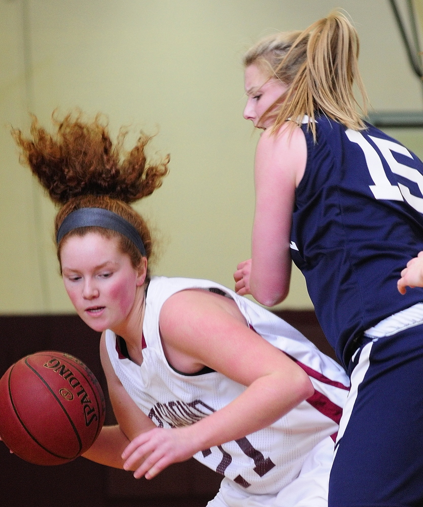 Richmond’s Cassidy Harriman, left, and the top-seeded Bobcats will face No 8 Searsport in the Class C South quarterfinals at 1 p.m., Tuesday at the Augusta Civic Center.