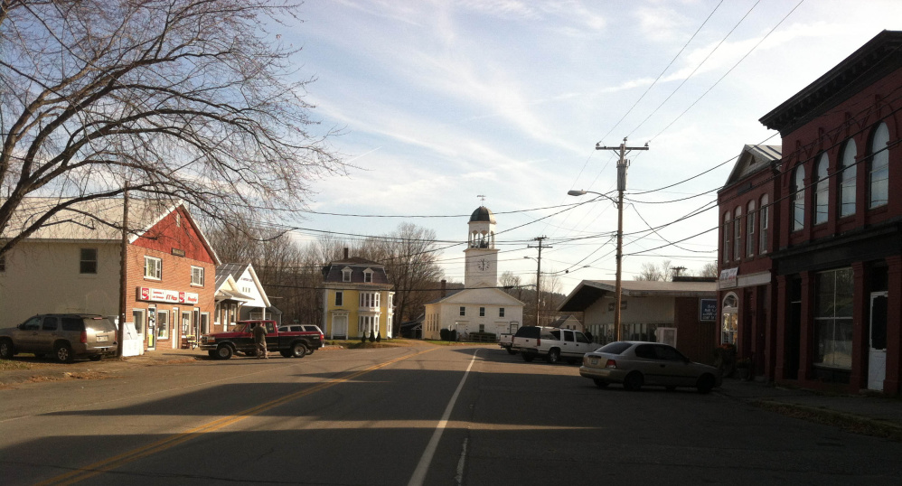 Main Street in Phillips, as seen in 2014. Elaine Hubbard, who is retiring next month after six years as town manager, said the sense of community the town has is what made her job so enjoyable.