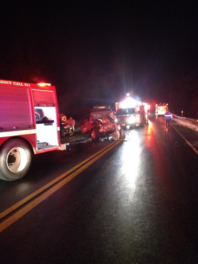 A Corinna woman was killed and eight others injured in a head-on crash on U.S. Route 2 in Pittsfield Saturday night.