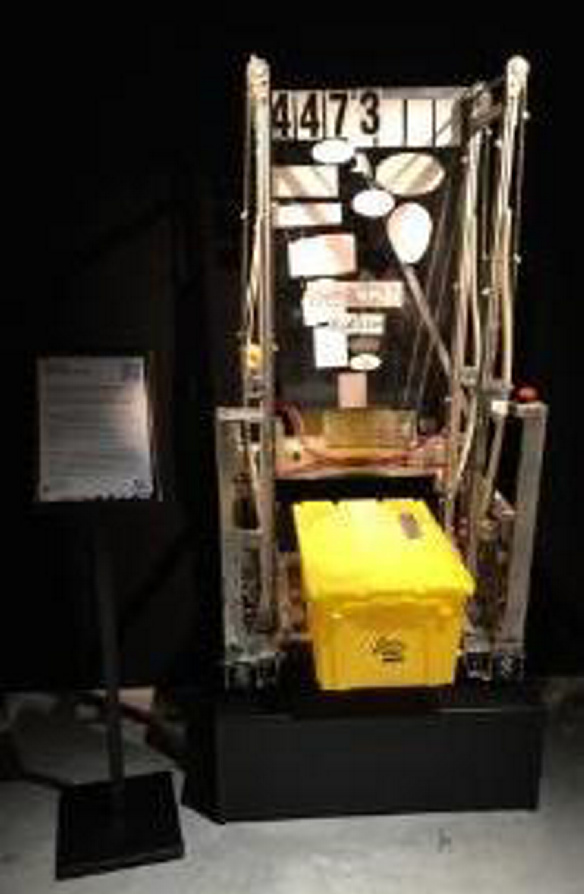 Hall-Dale High School’s REM Delta Prime Robotics built Big Ben last year. The robot is on display at the Portland Science Center’s “Robot Zoo.”