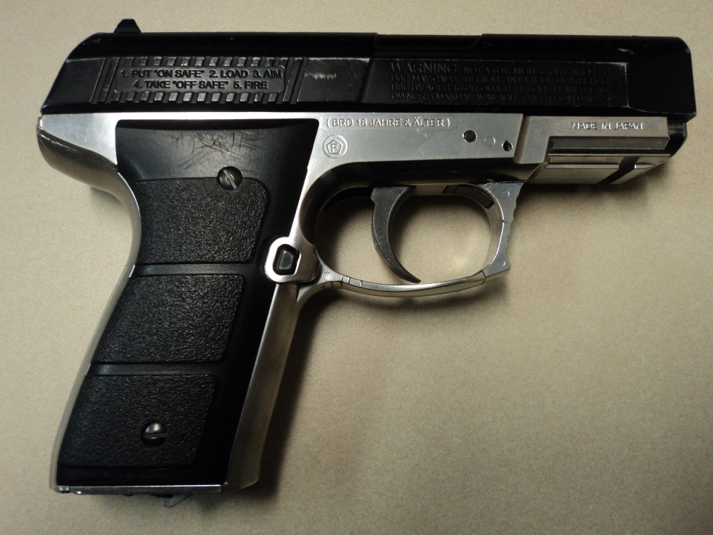 A Waterville teenager allegedly waved this BB gun while sitting in a car, scaring the driving of another car on Kennedy Memorial Drive Friday afternoon, police said.