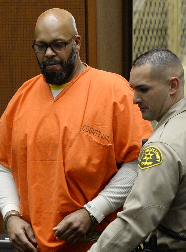 Marion ‘Suge’ Knight is being held on $10 million bail and has pleaded not guilty to driving over two men last year, killing one.