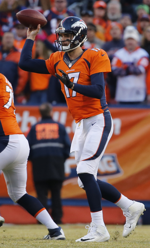 Brock Osweiler had success subbing for injured Peyton Manning, but a rough start in Week 17 and his own injuries have him back to backing up.
