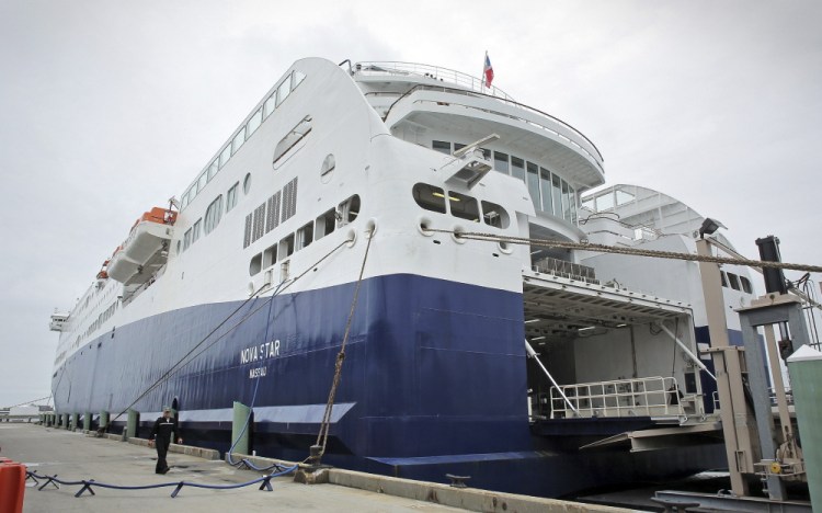 The Nova Star cruise ship sits in port a few hours before its maiden voyage in Portland in 2014.