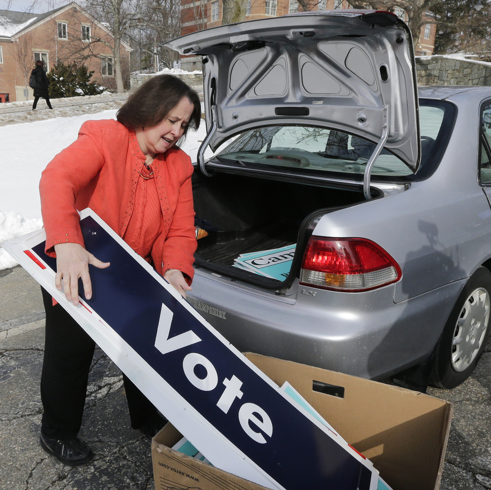 Therese Willkomm, a University of New Hampshire professor, says items made from discarded campaign signs can be “solutions” for the disabled.