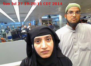Tashfeen Malik, left, and Syed Farook carried out the deadly terrorist attacks in San Bernardino, Calif.  An iPhone belonging to one of them has proven impervious to FBI efforts get information.