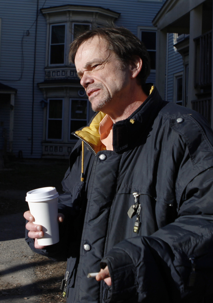 Roger Hunnewell, a resident of 63 Grant St., speaks Monday about his pending eviction.
Joel Page/Staff Photographer