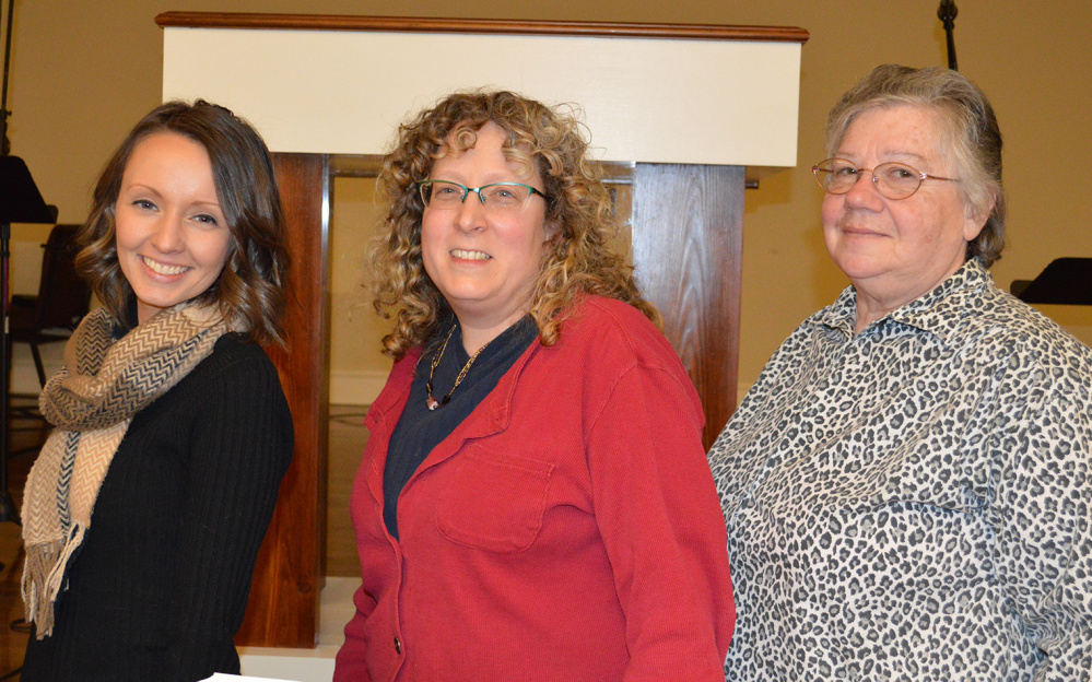 Spearheading the Women’s Ministry at the Western Mountains Baptist Church, from left, are Nicole Dereszynski, Shelly Zoebisch and Pat Sanders, all from Kingfield.