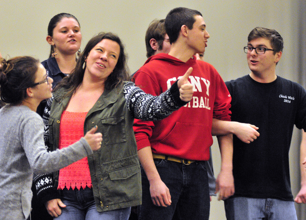 The Cony Madrigals sing during a rehearsal for the 125th Chizzle Wizzle last week at Cony High School in Augusta.