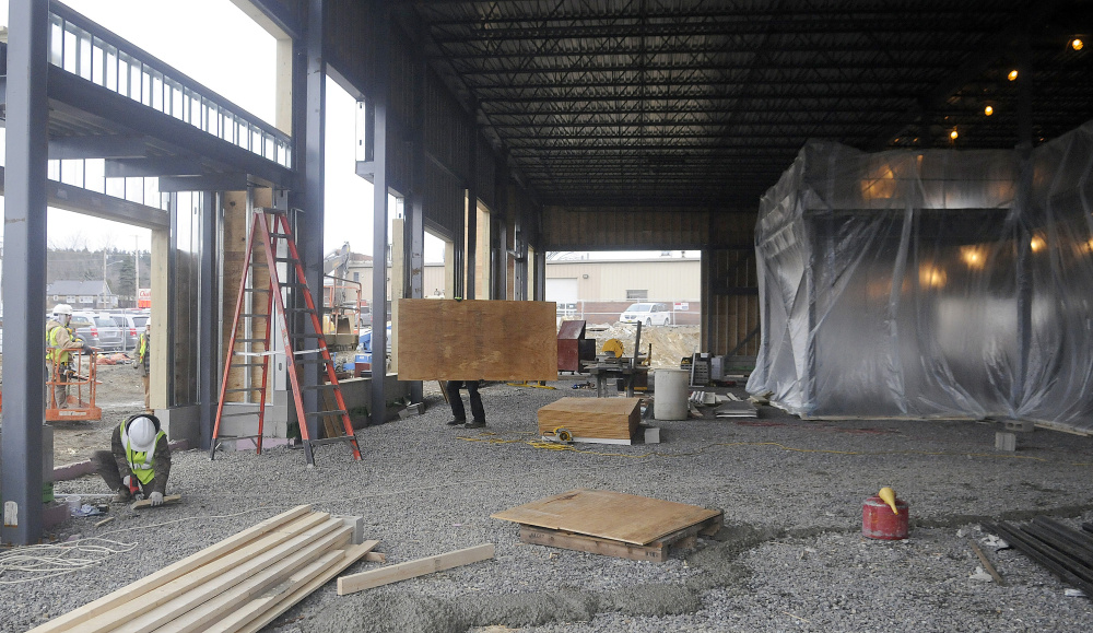 The new building at the corner of Old Winthrop Road and Western Avenue in Augusta, being built for Darling’s Auto Group, will offer more service bays and other amenities for customers.