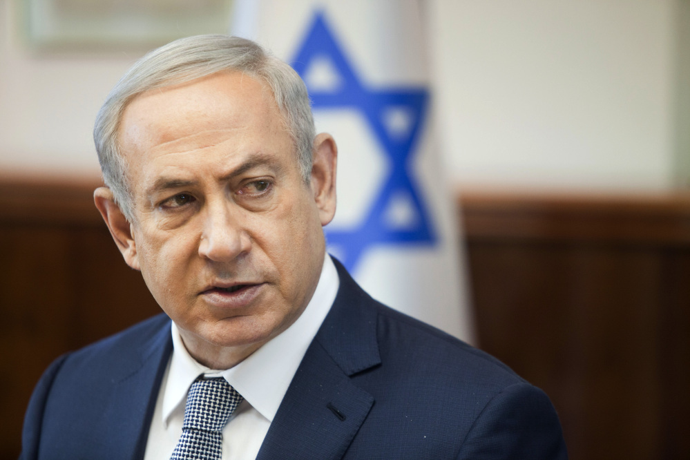 In this Sunday, Feb. 14, 2016, file photo, Israeli Prime Minister Benjamin Netanyahu speaks during the weekly cabinet meeting in Jerusalem.
