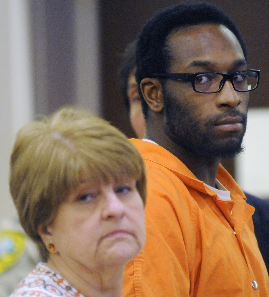 David W. Marble Jr. pleaded not guilty to two charges of murder Tuesday when he appeared at the Capital Judicial Center in connection with the Christmas Day slaying of two people in Manchester.