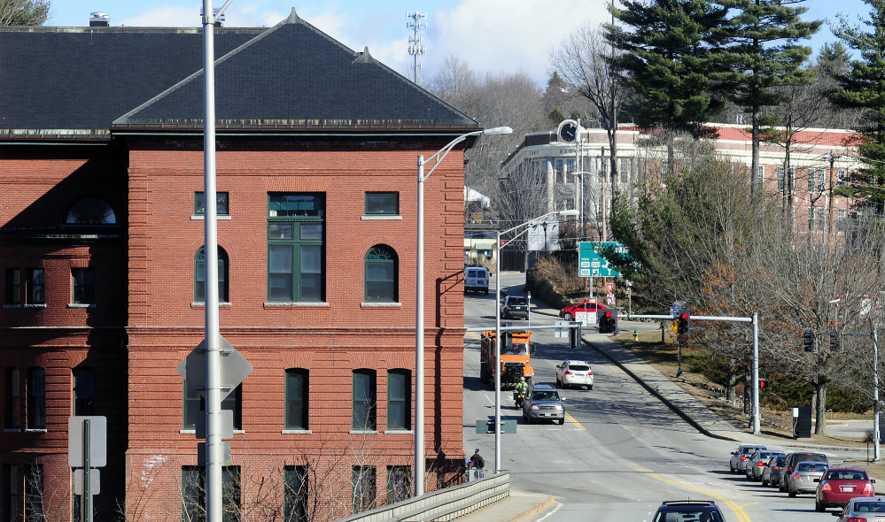 The Inn at City Hall, left, and the Cony Flatiron Senior Residences in Augusta, in the distance, shown in this file photo from earlier this month, are some of the senior housing options in the city.