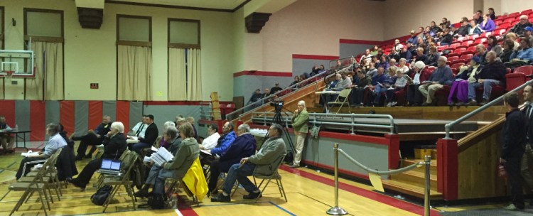 About 100 residents gathered for Town Meeting Monday night in the Community Center’s gymnasium.