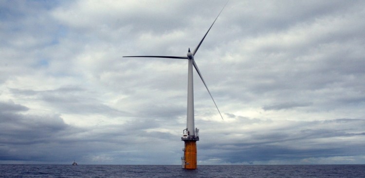 Offshore wind turbines, like this experimental one off the coast of Norway, could start popping up off the New England coast. One wind advocate says technological advances already in place in Europe – like larger, more powerful turbines – will help bring the cost of offshore wind power down.