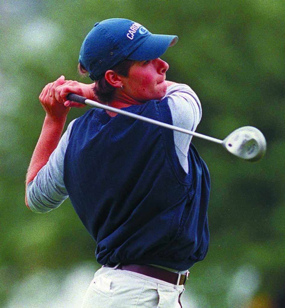 Nineteen-year-old Abby Spector tees off at the Augusta Country Club on her way to winning the 2000 Maine Women's Amateur Golf Tournament – her fifth straight championship.
Kennebec Journal file photo/Andy Molloy