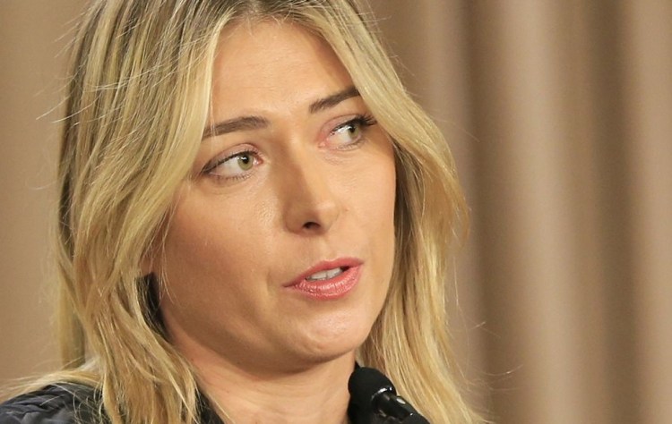 Maria Sharapova holds a news conference in Los Angeles on March 8, 2016,, where she announced that she had failed a drug test at the Australian Open. 