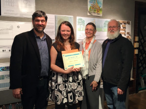 From left: Professor Eric Stark, Lydia Mather ( BArch ’17) with her parents Bobbi and Al Mather.