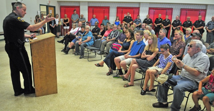 Winthrop Police Chief Ryan Frost, shown here in a 2015 file photo, will speak to local business people Thursday about the drug addiction problem in the area.