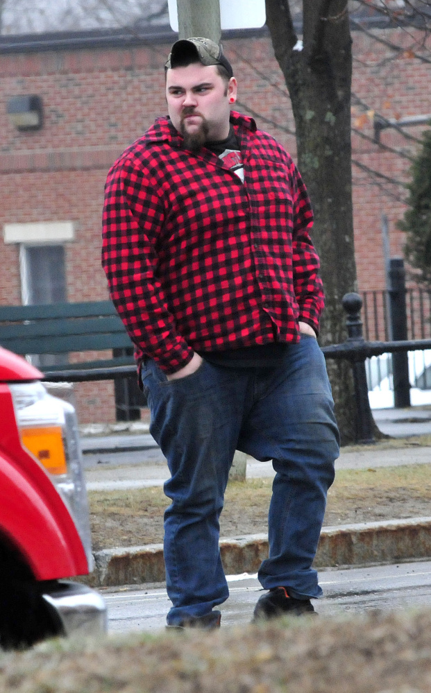 Defendant D'Kota Rowe re-enters Franklin County Superior Court on Thursday in Farmington after he maintained not guilty pleas on charges of burglary, theft and arson.