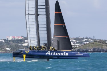 Swedish-based Artemis Racing is one of a handful of challengers for the 2017 America's Cup race. The boat, made of carbon fiber, measures about 50 feet long. Zack Parent, a 2008 Messalonskee High School graduate, helped build the boat.