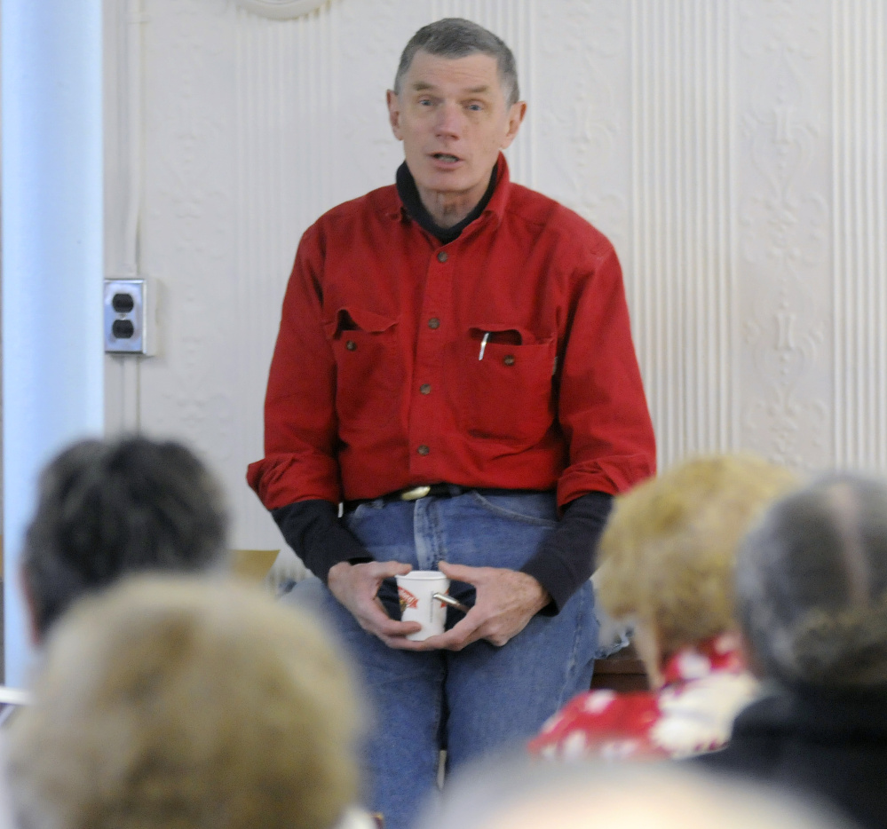 Developer Les Fossel discusses his plans for Hathorn Block during a talk on Sunday in Richmond.