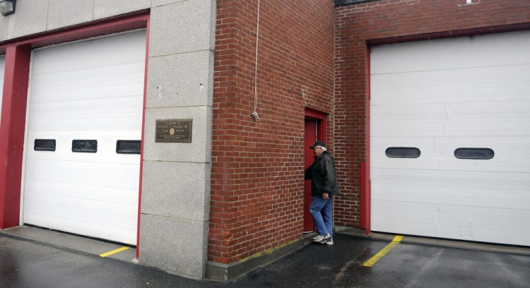 Winthrop Fire Department Deputy Chief Dave Currie enters the Main Street station on Tuesday. Town leaders are hoping to build a bigger and more modern firehouse on U.S. Route 202.
