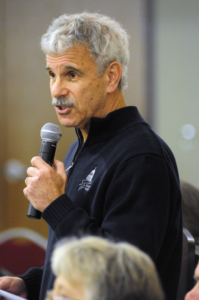 Sen. Roger Katz, R-Augusta, opens a meeting of Riverview staffers and legislators on Jan. 19 at the University of Maine at Augusta. Katz sponsored emergency legislation, approved late last week, that will increase pay for some Riverview workers.