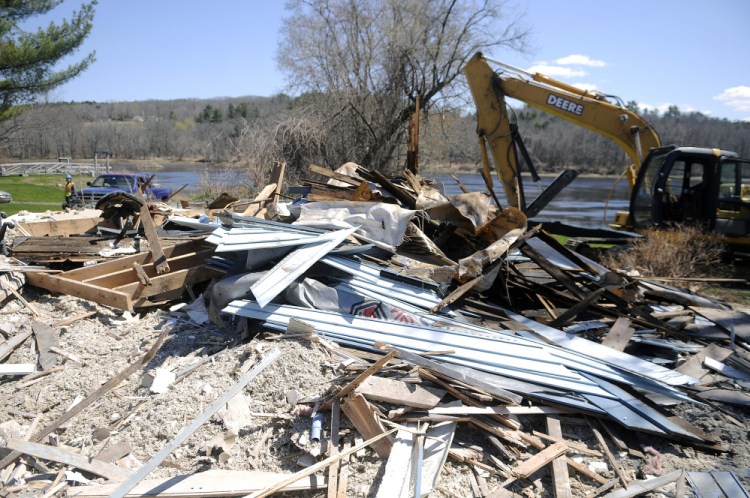 The remnants of the house at 226 Water St. in Hallowell, where Canty Construction and Riverside Disposal razed the structure for owner Steve Hammond following a lengthy appeal process.