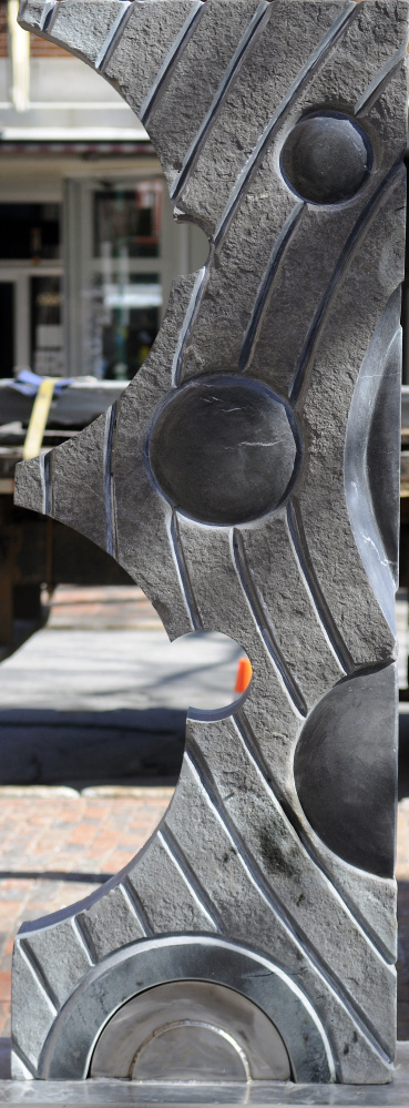The sculpture "Galaxy," by Bill Royall, appears on display Wednesday at Johnson Park in Gardiner.