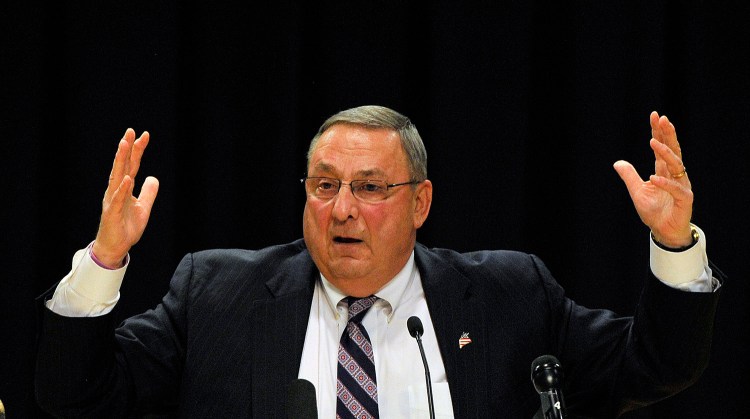 Gov. Paul LePage said “every single job” that Maine will lose pays well above the state’s median income, but he offered no details about the potential job losses.
Shawn Patrick Ouellette/Staff Photographer