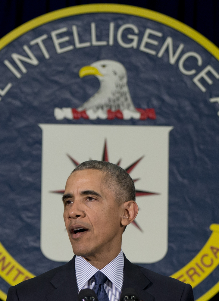 President Obama, at CIA Headquarters in Langley, Va., on Wednesday, said extremists are on the defensive.