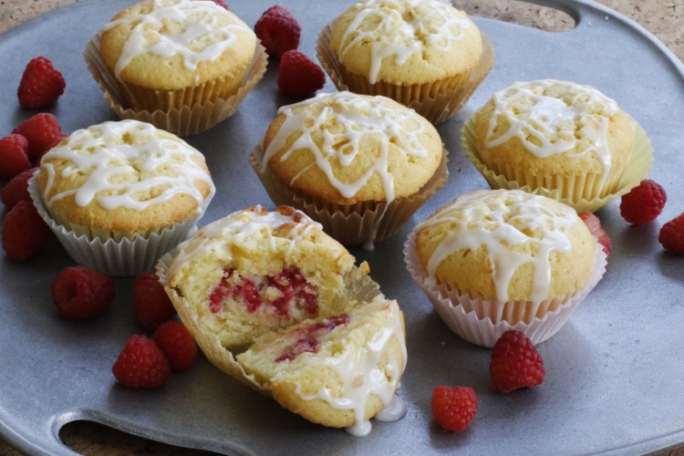 These rich lemon raspberry muffins are well-suited to dessert, but also would be fine for an indulgent breakfast.   The Associated Press