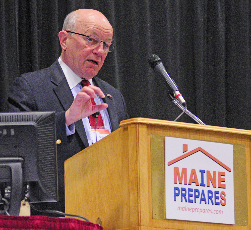 Chet Lunner, former deputy under secretary of intelligence for Department of Homeland Security, at the Maine Partners in Emergency Preparedness Conference on Tuesday.