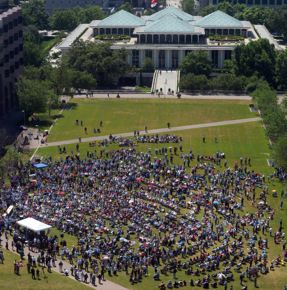The Associated Press
A rally in support of House Bill 2 draws a crowd in Raleigh on Monday.