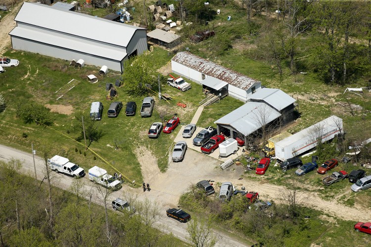 One of the locations being investigated in Pike County, Ohio, where eight family members were fatally shot Friday.