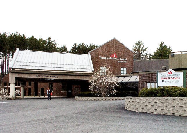 The main and emergency entrances to Franklin Memorial Hospital in Farmington are seen Tuesday. Sen. Tom Saviello, R-Wilton, says the state's failure to expand Medicaid coverage probably has hurt the hospital through reimbursements, a contributing factor to 22 layoffs announced last week.