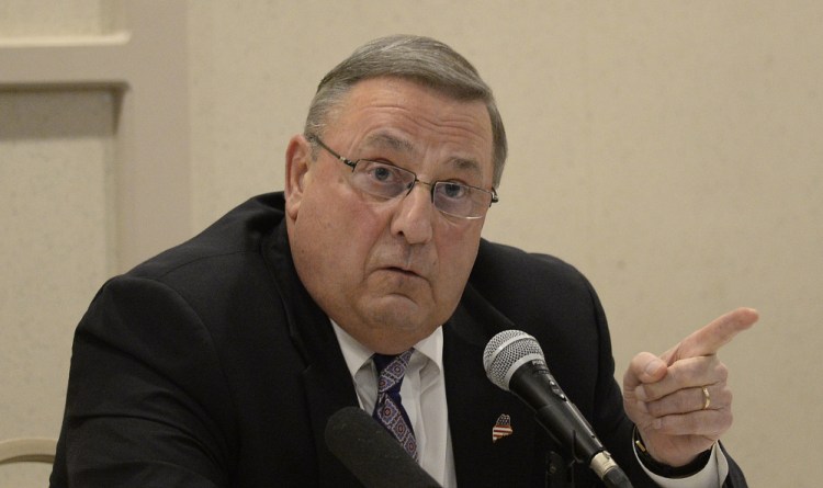Gov. Paul LePage touched on many of his policy priorities during a town hall meeting in Lewiston Wednesday night, but received some of his biggest applause from the hometown audience when he talked about his political plans after he leaves the Blaine House.LEWISTON, ME - MAY 4: Gov. Paul LePage speaks during a town hall meeting in Lewiston Wednesday, May 4, 2016. (Photo by) toe two linefs pls fsfsyef syf syfysfy sd