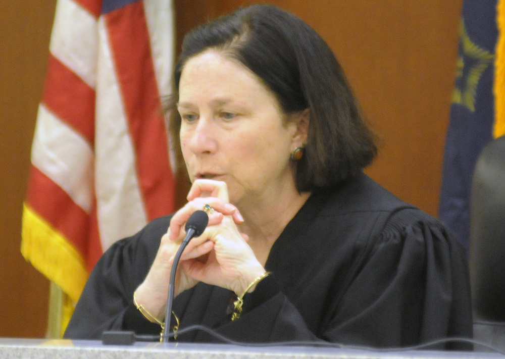 Justice Michaela Murphy denied Justin Pillsbury's motions for a new trial Tuesday during a hearing in Augusta. Pillsbury was convicted of murder for the stabbing death of Jillian Jones on Nov. 13, 2013, in Augusta.