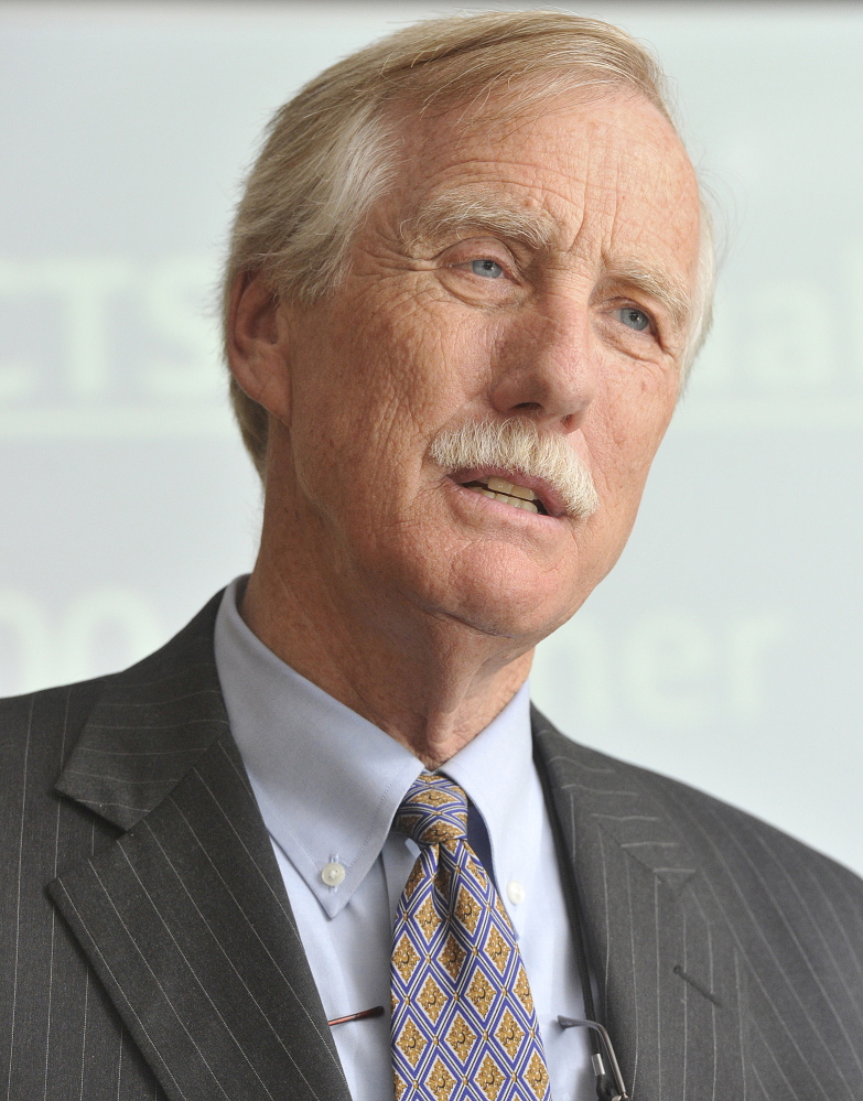 U.S. Sen. Angus King, I-Maine, is pushing for language in the Senate that forces the Department of Defense to buy U.S.-made athletic shoes.