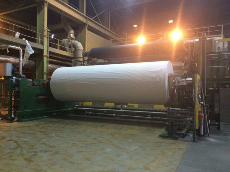 The last roll of paper to roll out of Madison Paper Industries was photographed and posted on Facebook. The mill closed Saturday.