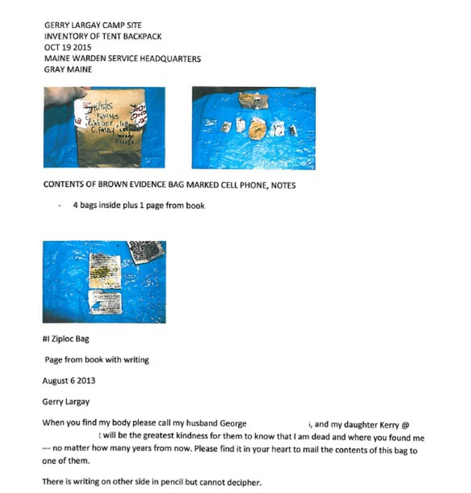 Missing hiker Geraldine Largay kept journal during weeks missing in