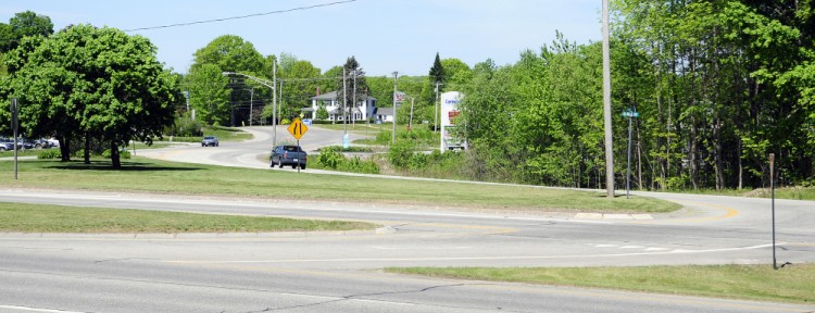 The Maine Department of Transportation is proposing changes to the intersection of U.S. Route 202 and Main Street in Winthrop, which is shown here in a Thursday photo.