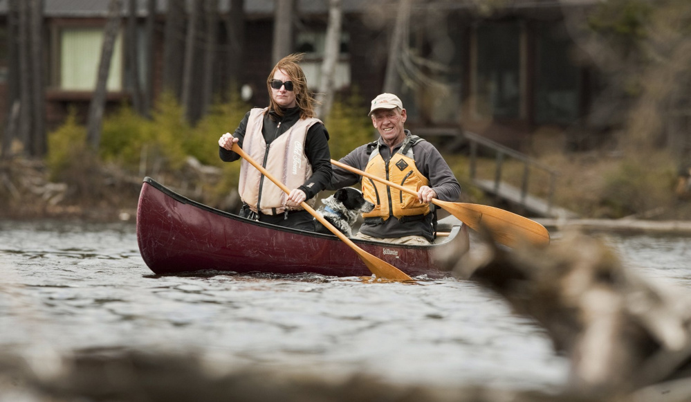 Sunday Telegram outdoors reporter Deirdre Flemming and her dog Bingo were practically family to John Christie, and they enjoyed a paddle in the Cupsuptic River in the Rangeley Lakes region in May 2012.