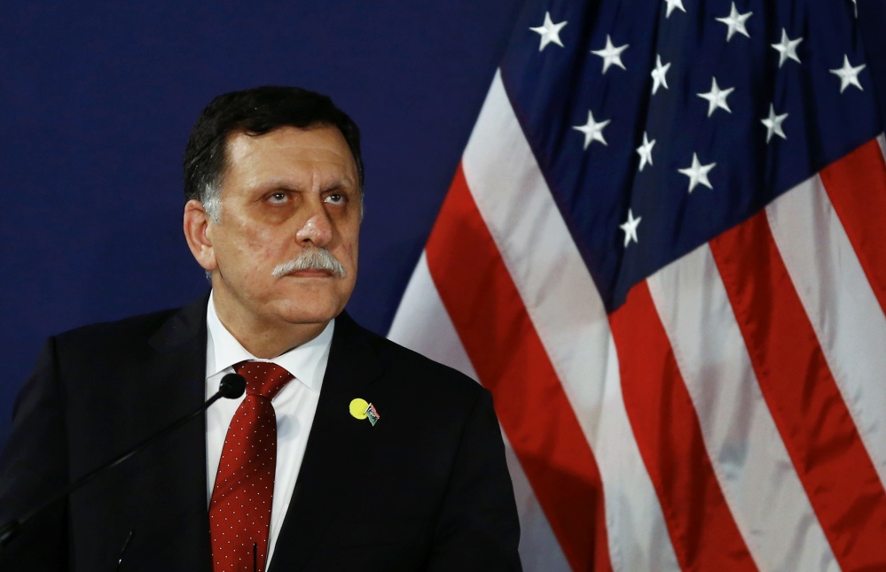 Libyan prime minister-designate Fayez al-Sarraj attends a news conference in Vienna, Austria,  on Monday. World powers said Monday they would supply Libya's internationally recognized government with weapons to counter the Islamic State.