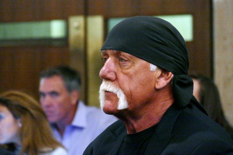 Hulk Hogan, whose real name is Terry Bollea, appears in court Wednesday in St. Petersburg, Fla., where a judge denied Gawker's motion for a new trial in Hogan's sex-video case.