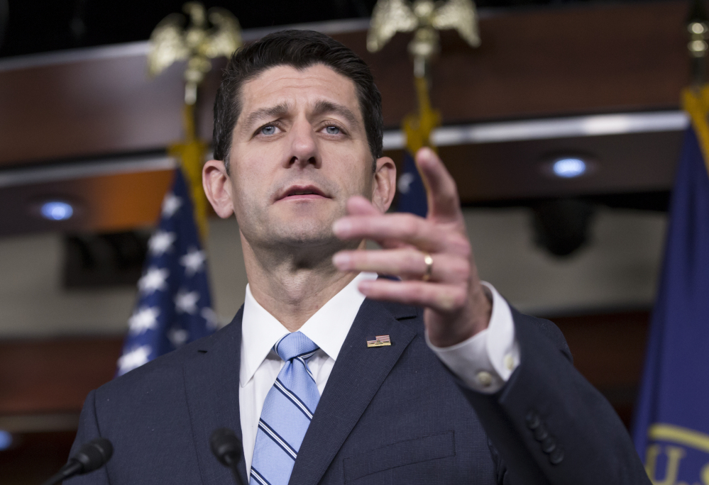 House Speaker Paul Ryan of Wisconsin blamed Democrats for the defeat of a routine spending bill Thursday, even though a majority of Republicans voted against the bill.