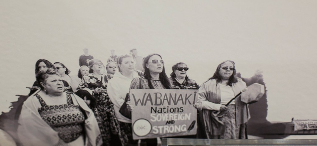 One of the murals in an exhibit exploring the history of the Wabanaki people at the Abbe Museum in Bar Harbor in 2016.