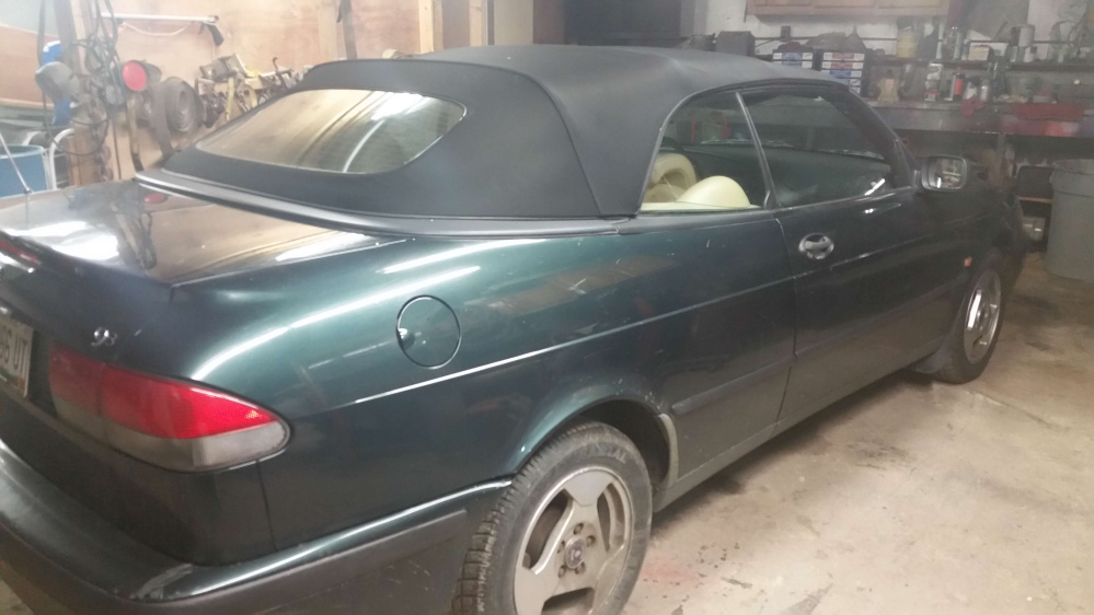 A Vassalboro's woman's stolen purse reportedly was found in this green Saab convertible, which was searched by the Lincoln County Sheriff's Office after Eva Mae Todd was arrested on burglary charges.